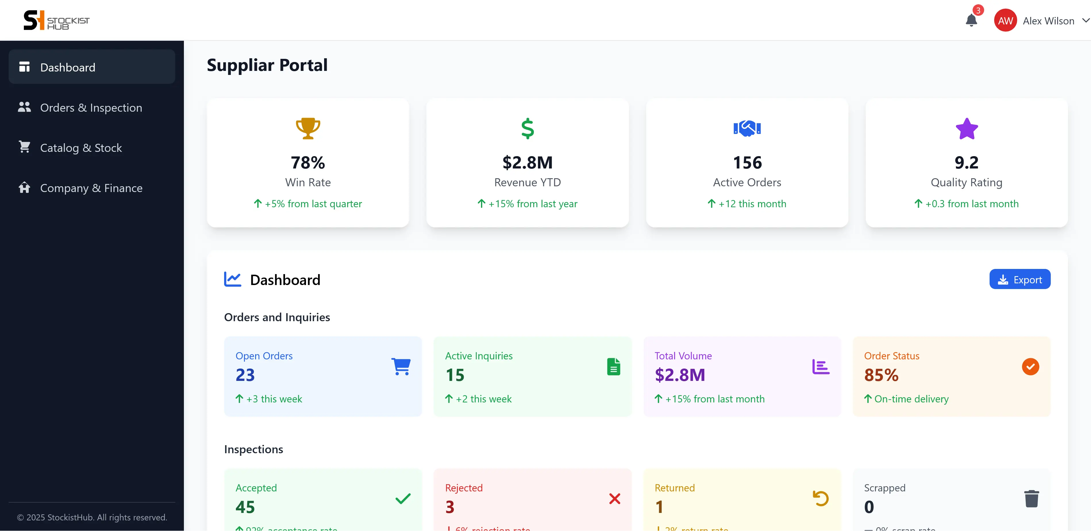 Supplier Portal Screenshot 1